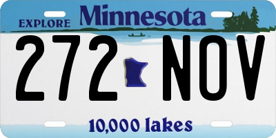 MN license plate 272NOV