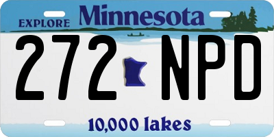 MN license plate 272NPD