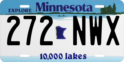 MN license plate 272NWX
