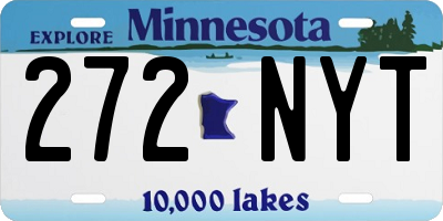 MN license plate 272NYT