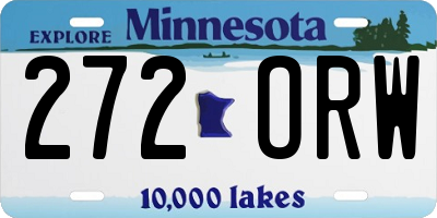 MN license plate 272ORW