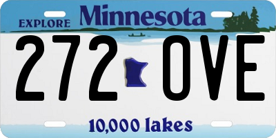 MN license plate 272OVE