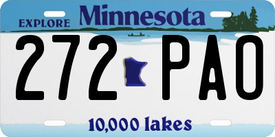 MN license plate 272PAO