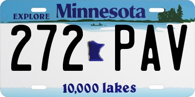MN license plate 272PAV