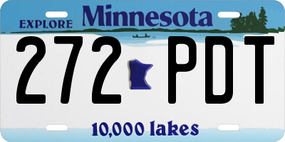 MN license plate 272PDT