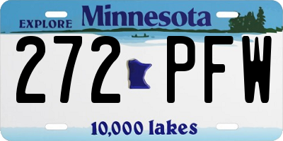 MN license plate 272PFW