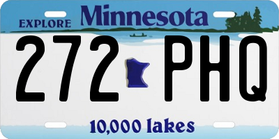 MN license plate 272PHQ