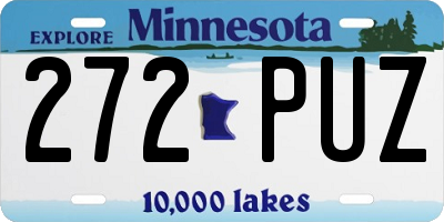 MN license plate 272PUZ