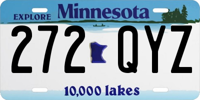 MN license plate 272QYZ