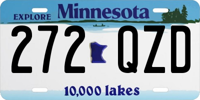 MN license plate 272QZD