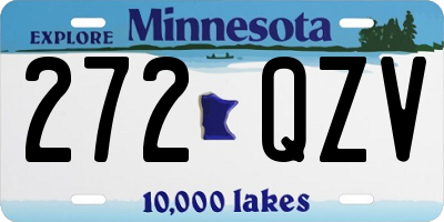 MN license plate 272QZV