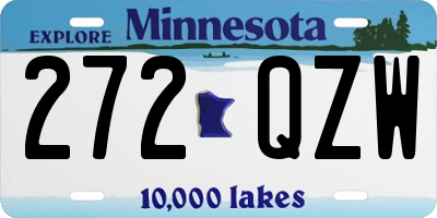 MN license plate 272QZW