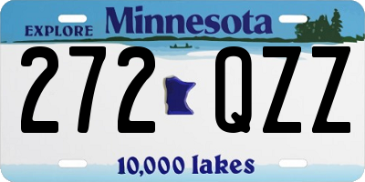 MN license plate 272QZZ
