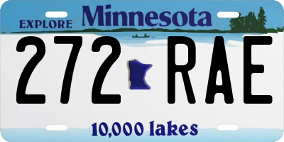 MN license plate 272RAE