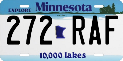 MN license plate 272RAF
