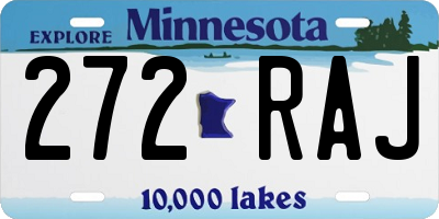 MN license plate 272RAJ