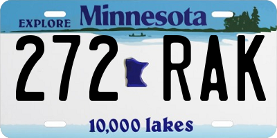 MN license plate 272RAK