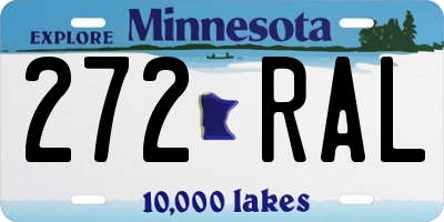 MN license plate 272RAL