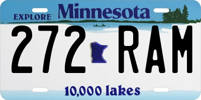 MN license plate 272RAM