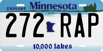 MN license plate 272RAP