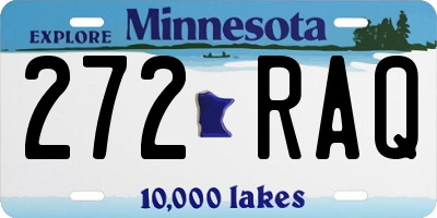 MN license plate 272RAQ