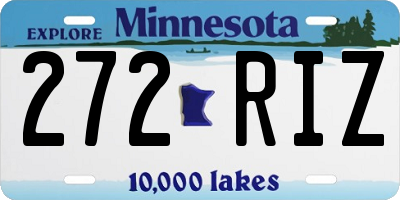 MN license plate 272RIZ