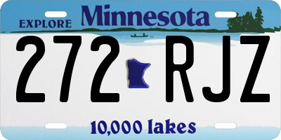 MN license plate 272RJZ