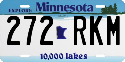 MN license plate 272RKM
