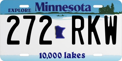 MN license plate 272RKW