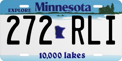 MN license plate 272RLI