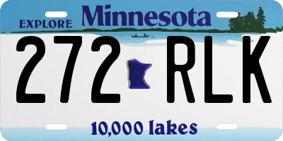 MN license plate 272RLK