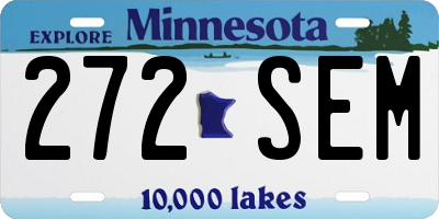 MN license plate 272SEM