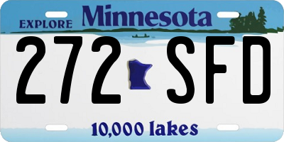 MN license plate 272SFD