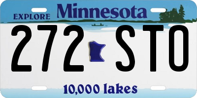 MN license plate 272STO