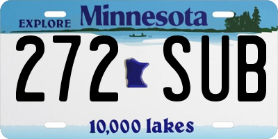 MN license plate 272SUB