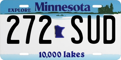 MN license plate 272SUD