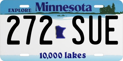 MN license plate 272SUE