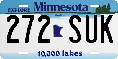 MN license plate 272SUK