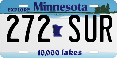 MN license plate 272SUR