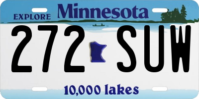 MN license plate 272SUW