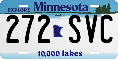 MN license plate 272SVC