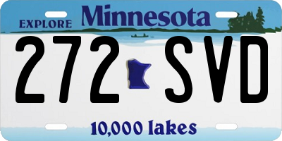 MN license plate 272SVD
