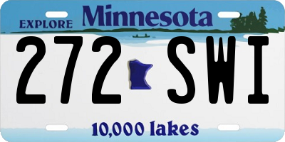 MN license plate 272SWI