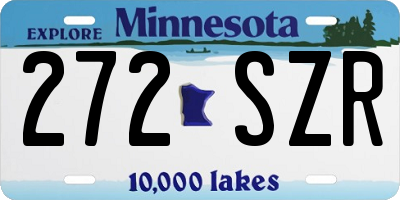 MN license plate 272SZR