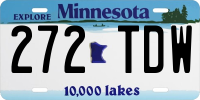 MN license plate 272TDW