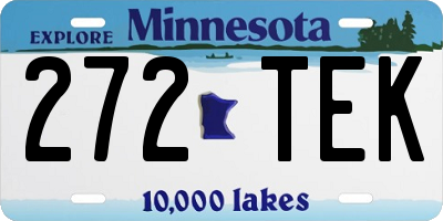 MN license plate 272TEK