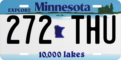 MN license plate 272THU