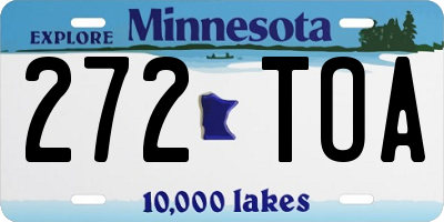 MN license plate 272TOA