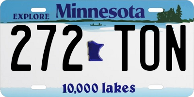 MN license plate 272TON