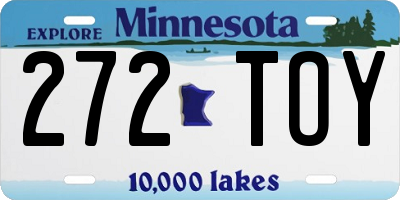 MN license plate 272TOY